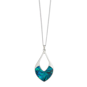 Blue Abalone Necklace - V drop