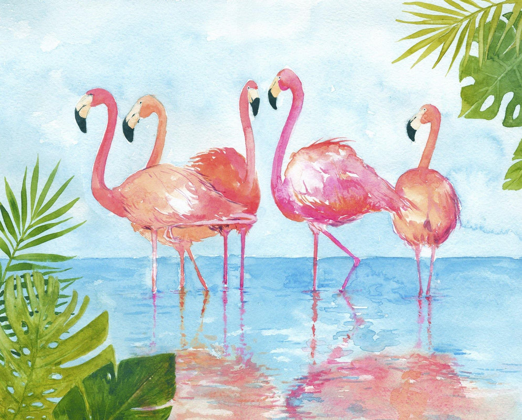 David Textiles - Flamingos and Leaves - Panel 35