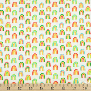 Robert Kaufman - Chili Smiles - Rainbows Ivory - 1/2 YARD CUT - Dreaming of the Sea Fabrics