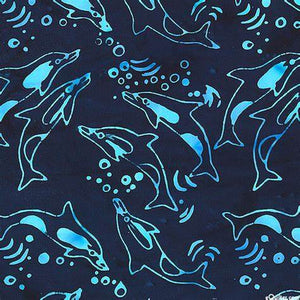 Anthology Batiks - Dolphins - 1/2 YARD CUT