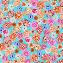 Load image into Gallery viewer, Robert Kaufman - Aqua Sugar Skulls - 1/2 YARD CUT
