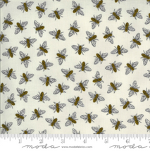 Load image into Gallery viewer, dove grey gray light bumblebees yellow stripe bee grateful moda fabrics
