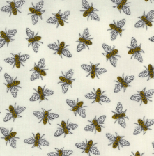 dove grey gray light bumblebees yellow stripe bee grateful moda fabrics