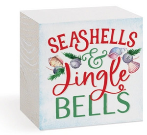 Seashells & Jingle Bells Wood Block