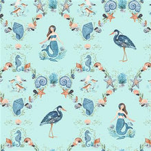 Load image into Gallery viewer, Clothworks - Light Aqua By the Seashore Damask - 1/2 YARD CUT

