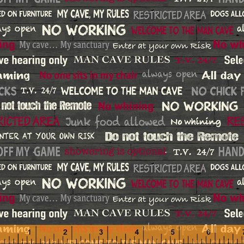 man cave rules grey charcoal