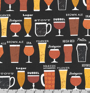 Robert Kaufman - Cheers - Beer Types - 1/2 YARD CUT