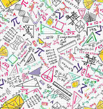 Load image into Gallery viewer, pi math science doodles tic tac toe pythagorean back to school fabric
