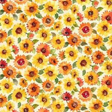 Michael Miller - Mini Sunflowers Cream - 1/2 YARD CUT