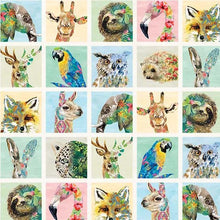 Load image into Gallery viewer, Michael Miller - Brush with Nature - Cream Mini Animals Portraits - 1/2 YARD CUT
