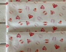 Load image into Gallery viewer, summer lovin love hearts and kisses white valentines dear Stella fabric
