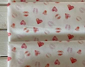 summer lovin love hearts and kisses white valentines dear Stella fabric