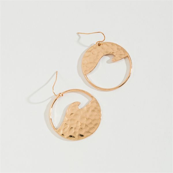 Gold Inverted Wave Earrings