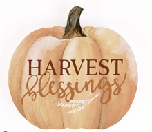 Load image into Gallery viewer, Harvest Blessings Pumpkin Shelf Sitter

