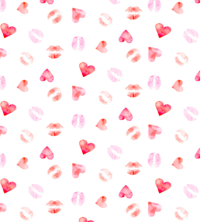 summer lovin love hearts and kisses white valentines dear Stella fabric