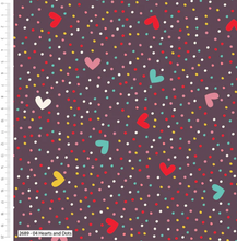 Load image into Gallery viewer, Craft Cotton Company - Happy Owls - Hearts &amp; Dots - 1/2 YARD CUT

