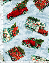 Load image into Gallery viewer, Timeless Treasures - Holiday Trucks - 1/2 YARD CUT
