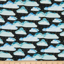 Load image into Gallery viewer, Michael Miller - Hula Universe - Black Space Clouds - 1/2 YARD CUT - Dreaming of the Sea Fabrics
