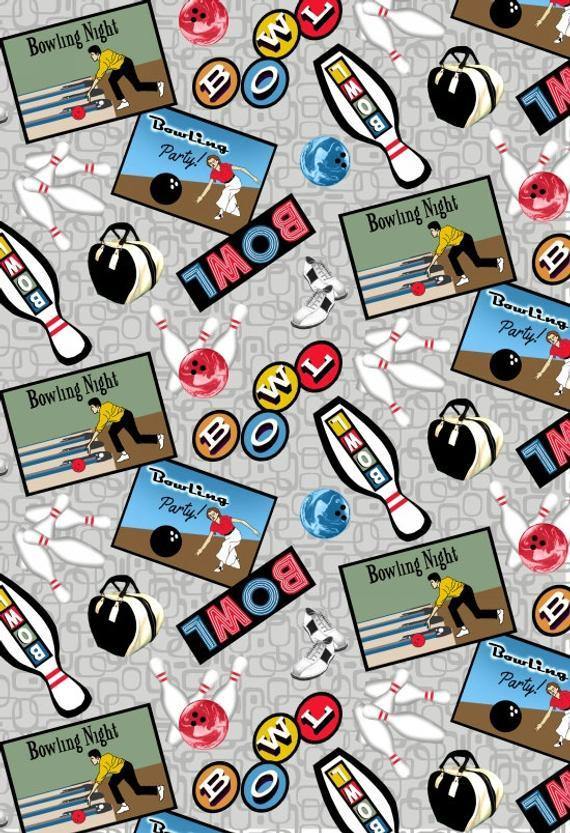 Blank Quilting Retro Bowling 1/2 YARD CUT Dreaming of the Sea Fabrics