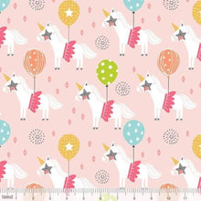 Load image into Gallery viewer, End of Bolt - Calliope - Unicorns Pink - BY THE HALF YARD - Dreaming of the Sea Fabrics

