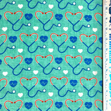 Load image into Gallery viewer, Fabric Traditions - First Responders - Stethoscope - 1/2 YARD CUT
