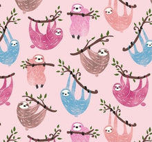Load image into Gallery viewer, Timeless Treasures - Pink Sloths - 1/2 YARD CUT - Dreaming of the Sea Fabrics
