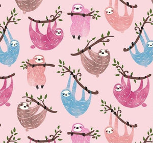 Timeless Treasures - Pink Sloths - 1/2 YARD CUT - Dreaming of the Sea Fabrics