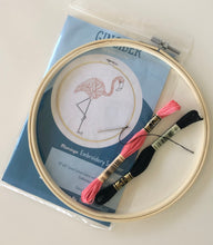 Load image into Gallery viewer, diy flamingo embroidery kit
