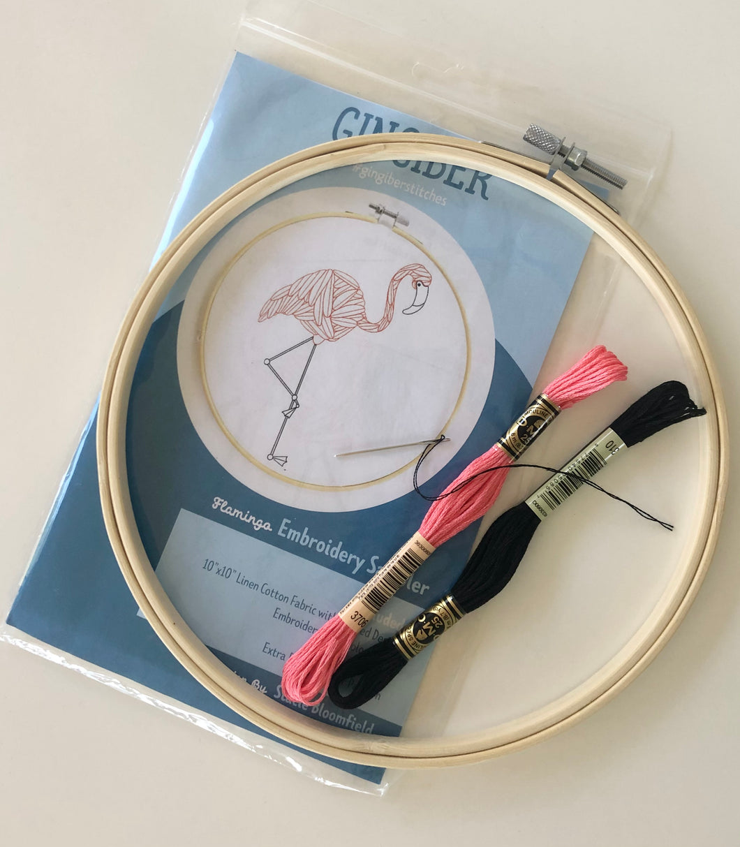 diy flamingo embroidery kit