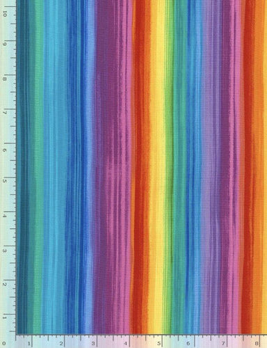 Timeless Treasures - Pavilion Stripe Bright - C6323 - Multi Blender Stripe - 1/2 YARD CUT - Dreaming of the Sea Fabrics