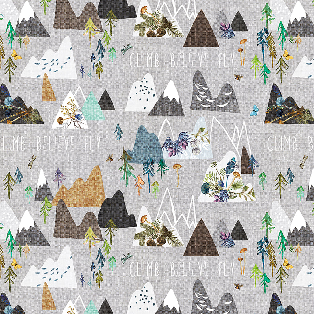 Clothworks - Forest Glade - Mountains - 1/2 YARD CUT