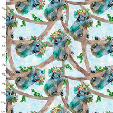 Load image into Gallery viewer, 3 Wishes - Koala Bears - Turquoise - 1/2 YARD CUT
