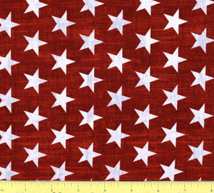 Henry Glass & Co - Live Free - Stars - Red - 1/2 YARD CUT