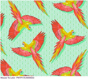 Tula Pink Daydreamer - Macaw Ya Later Mango - 1/2 YARD CUT