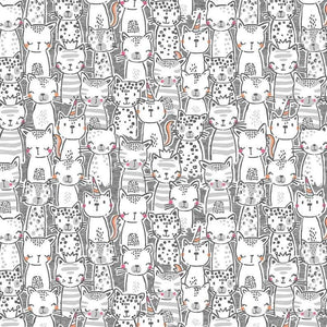 michael miller meowgical caticorn packed cats grey