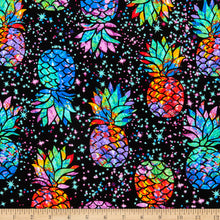 Load image into Gallery viewer, Timeless Treasures - Midnight Tropical Pineapples - 1/2 YARD CUT
