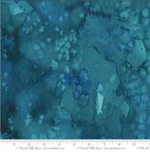 Load image into Gallery viewer, teal aqua dark turquoise ocean watercolor blooms muddy bloom wet on wet bleed blue digital digitally printed moda fabric
