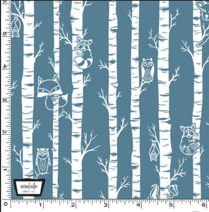 Michael Miller - Light Up My World - Moonlit Forest Blue - GLOW IN THE DARK - 1/2 YARD CUT