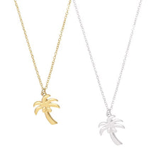 Load image into Gallery viewer, silver or gold palm tree necklace
