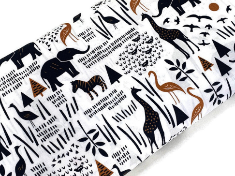 Windham Fabrics - Paper Art Safari Animals - 1/2 YARD CUT