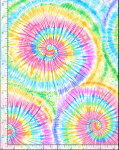 Timeless Treasures - Pastel Tie-Dye Rainbow Swirl - 1/2 YARD CUT