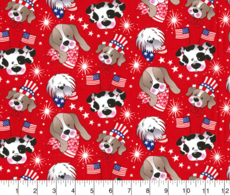 patriotic puppy fabric