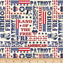 Load image into Gallery viewer, Timeless Treasures - Patriotic Typography - 1/2 YARD CUT
