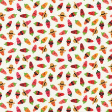 Load image into Gallery viewer, Robert Kaufman - Chili Smiles - Peppers Ivory - 1/2 YARD CUT - Dreaming of the Sea Fabrics
