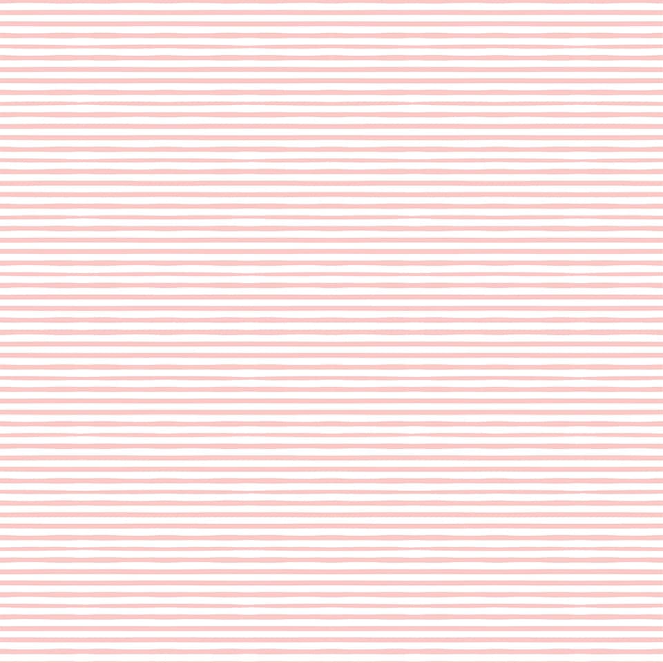 Poppie Cotton - Memories - Pink Stripe - 1/2 YARD CUT