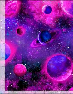 Timeless Treasures - Pink Purple Planets - 1/2 YARD CUT