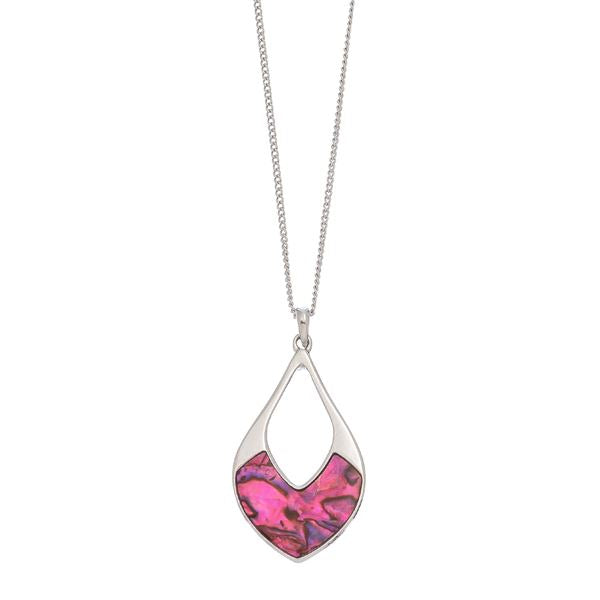 Pink Abalone Necklace - V drop