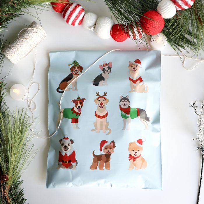 Christmas Dogs Polymailers 10”x13” Qty 100 - Dreaming of the Sea Fabrics