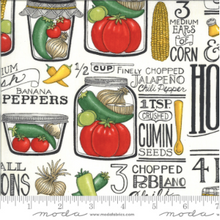 Load image into Gallery viewer, chef salt recipe cumin homegrown salsa peppers jalapeño tomato onion corn jars white salt recipes pepper moda fabrics
