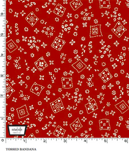 Michael Miller - Tossed Bandana - Red - 1/2 YARD CUT - Dreaming of the Sea Fabrics